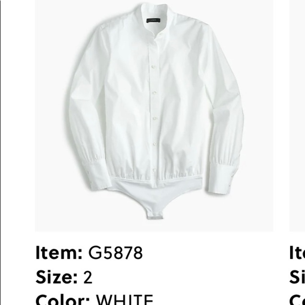 JCREW NWT White Perfect Bodysuit Blouse Size 2